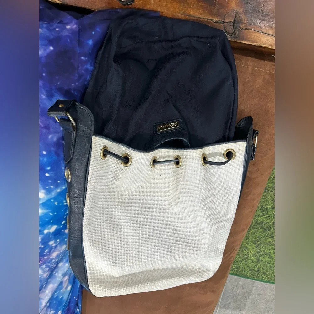 YSL straw &‎ leather tote vintage